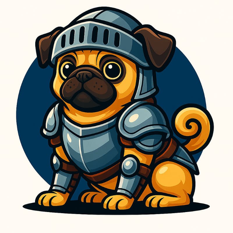 Logo of the Armoured Pug.