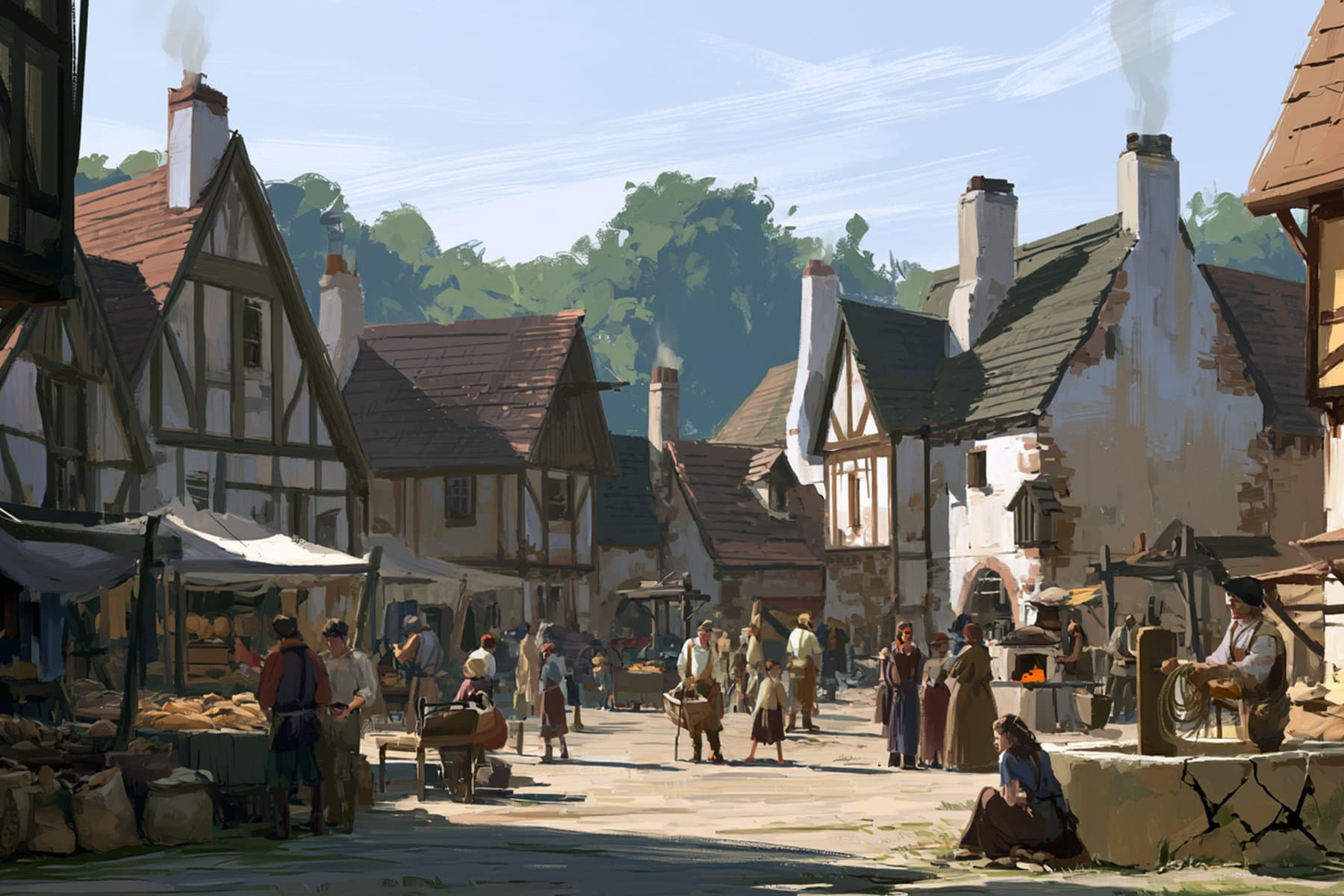 The town square of Darrowmere.